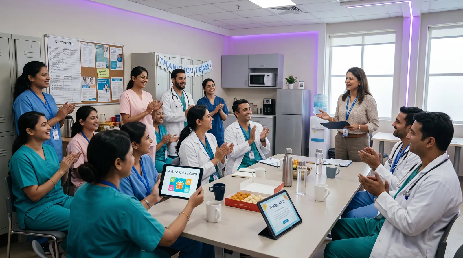 Healthcare team receiving appreciation awards