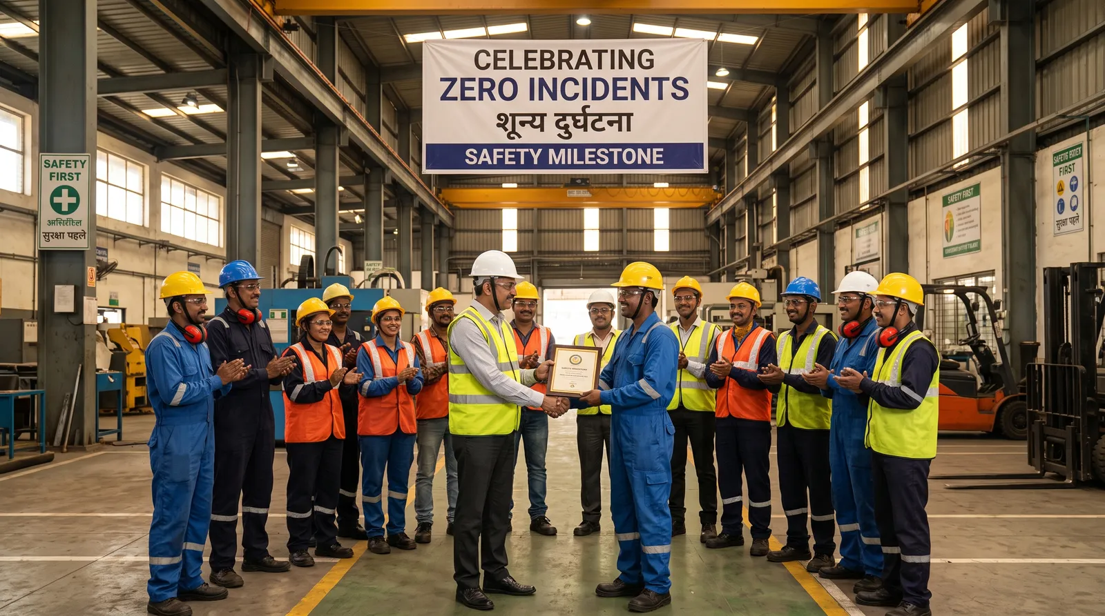 Plant workers recognised for a safety milestone